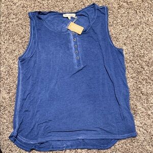 Jane and Delancey Blue Tank Top